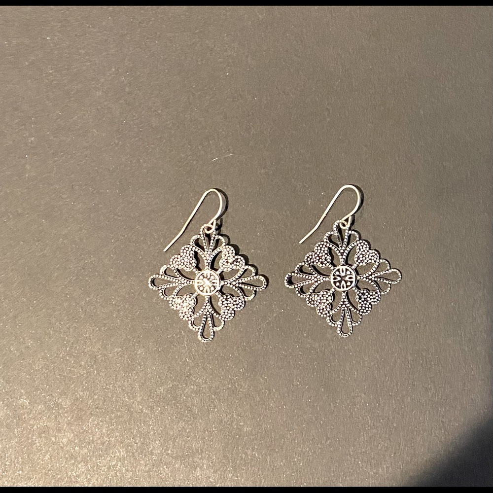 Sterling Silver Vintage Dangle Statement Earrings - image 2